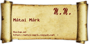 Mátai Márk névjegykártya